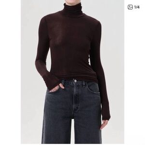 NWT  pascale turtleneck purple sz S